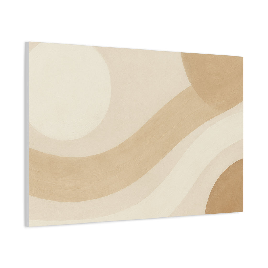 Abstract Neutral Wave Canvas Art – Beige Minimalist Wall Decor