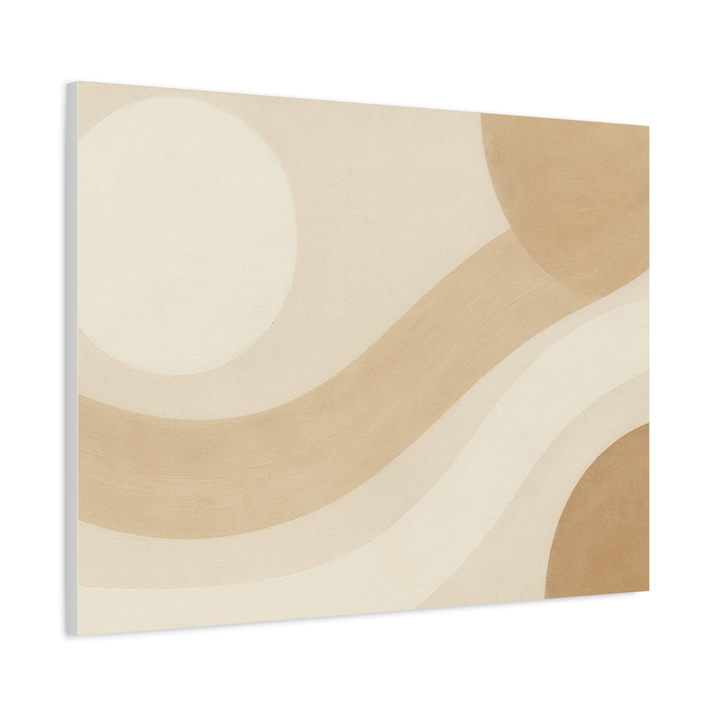 Abstract Neutral Wave Canvas Art – Beige Minimalist Wall Decor