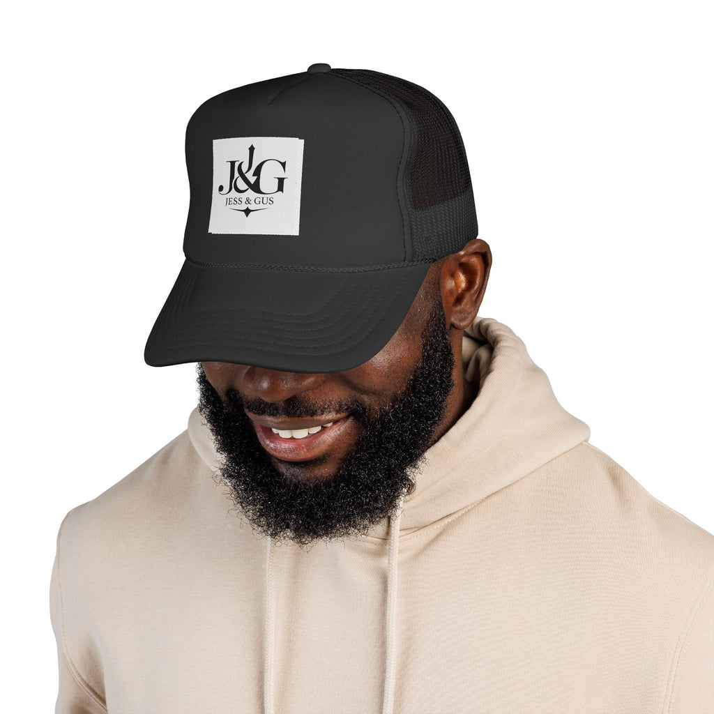 J&G (Jess & Gus) Trucker Cap — Embroidered Logo Mesh Hat | Inspired by Movement & Purpose