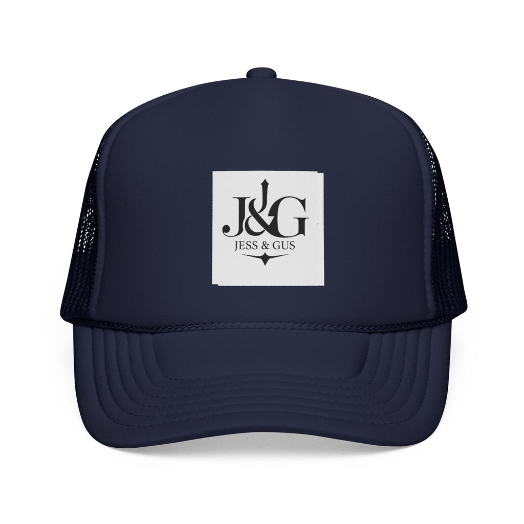 J&G (Jess & Gus) Trucker Cap — Embroidered Logo Mesh Hat | Inspired by Movement & Purpose