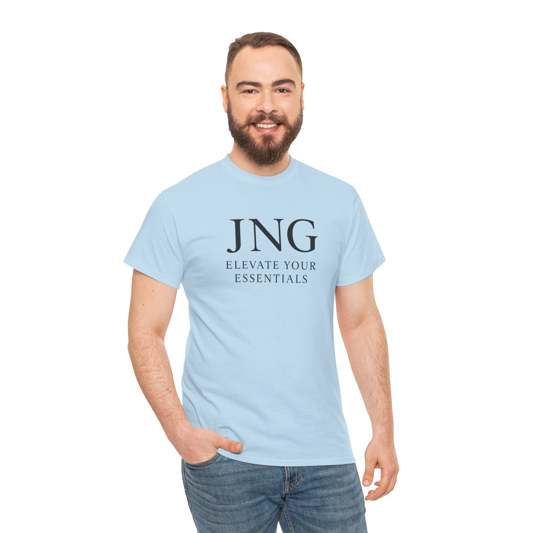 JNG “Elevate Your Essentials” Tee — Minimalist Premium Logo T-Shirt