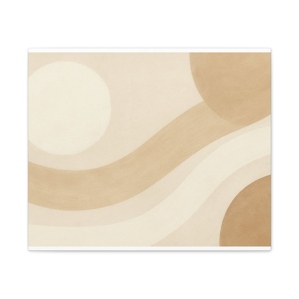 Abstract Neutral Wave Canvas Art – Beige Minimalist Wall Decor