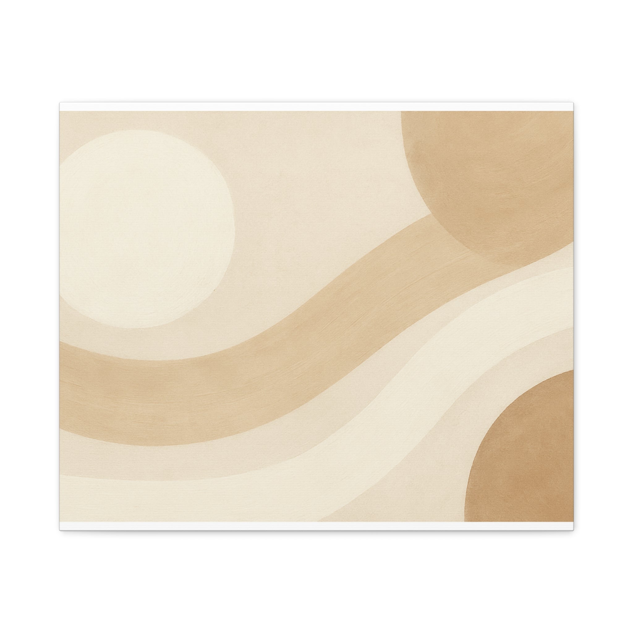 Abstract Neutral Wave Canvas Art – Beige Minimalist Wall Decor