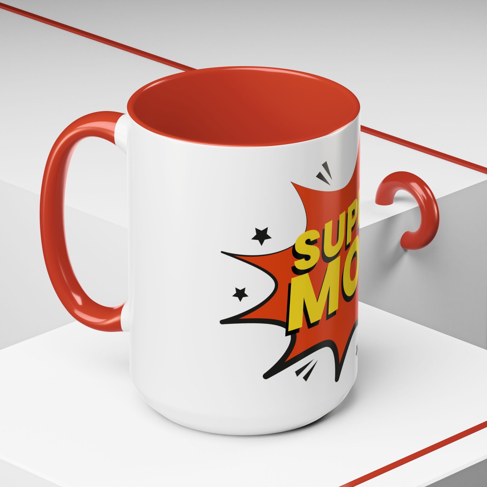 Super Mom Coffee Mug — Comic Book Pop Art Mother's Day Gift (11/15oz)