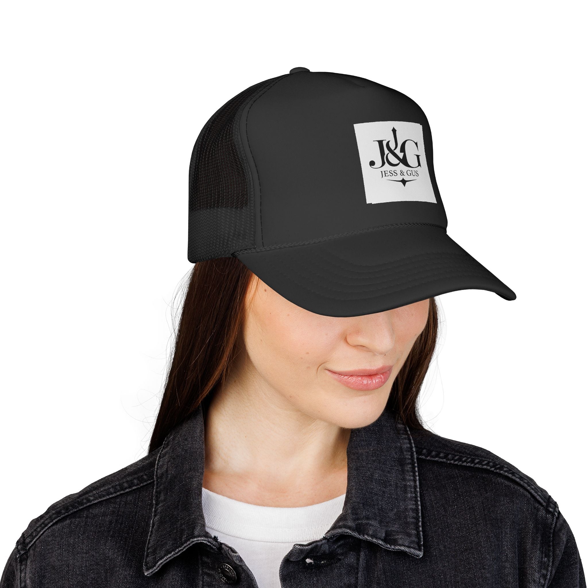 J&G (Jess & Gus) Trucker Cap — Embroidered Logo Mesh Hat | Inspired by Movement & Purpose