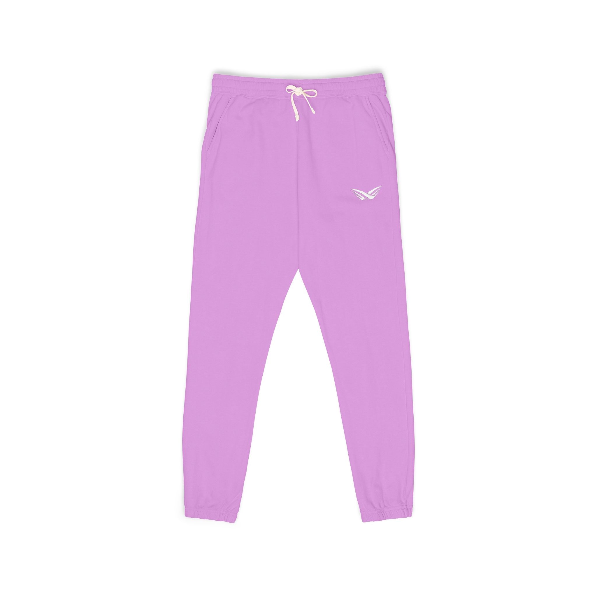 Embroidered Wing Logo Sweatpants — Garment-Dyed Fleece Joggers