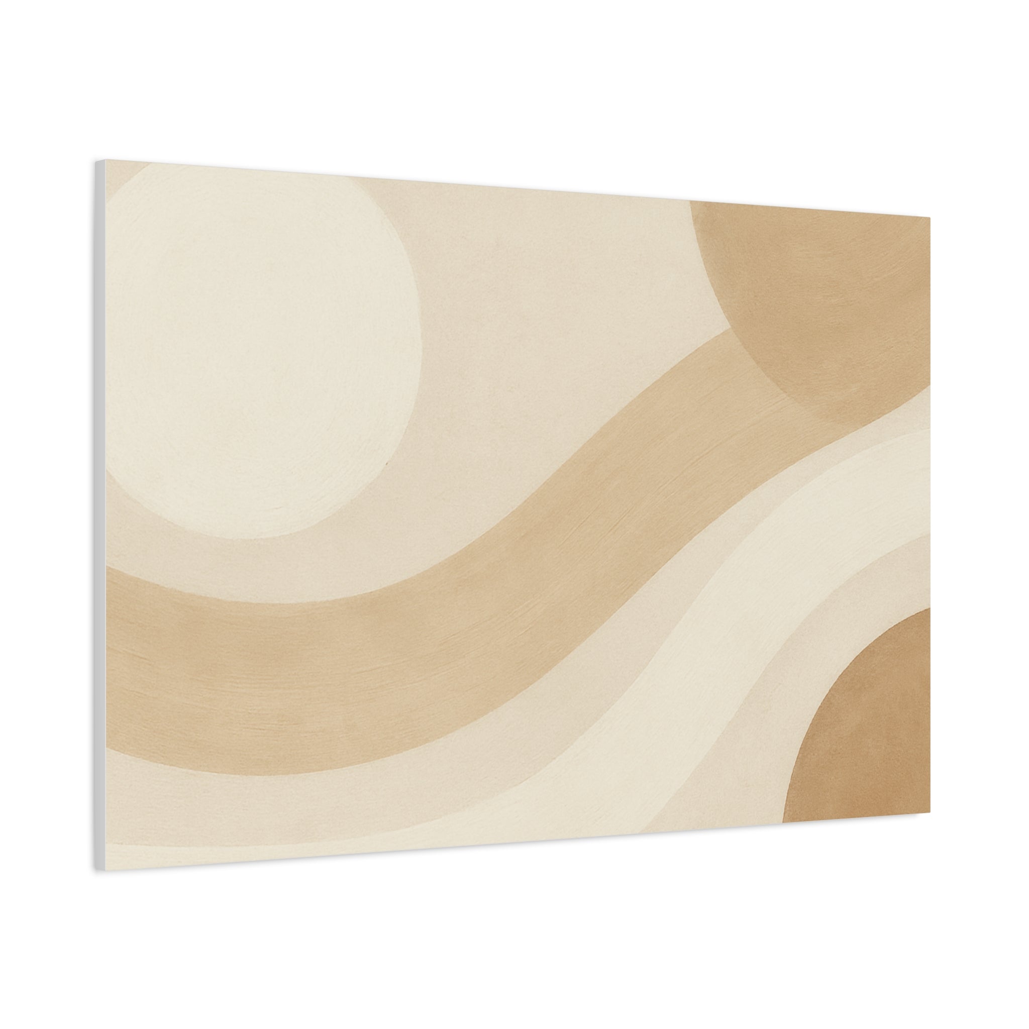Abstract Neutral Wave Canvas Art – Beige Minimalist Wall Decor
