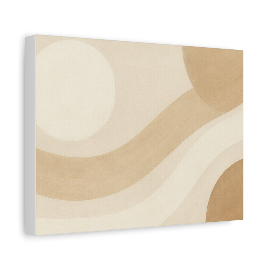 Abstract Neutral Wave Canvas Art – Beige Minimalist Wall Decor