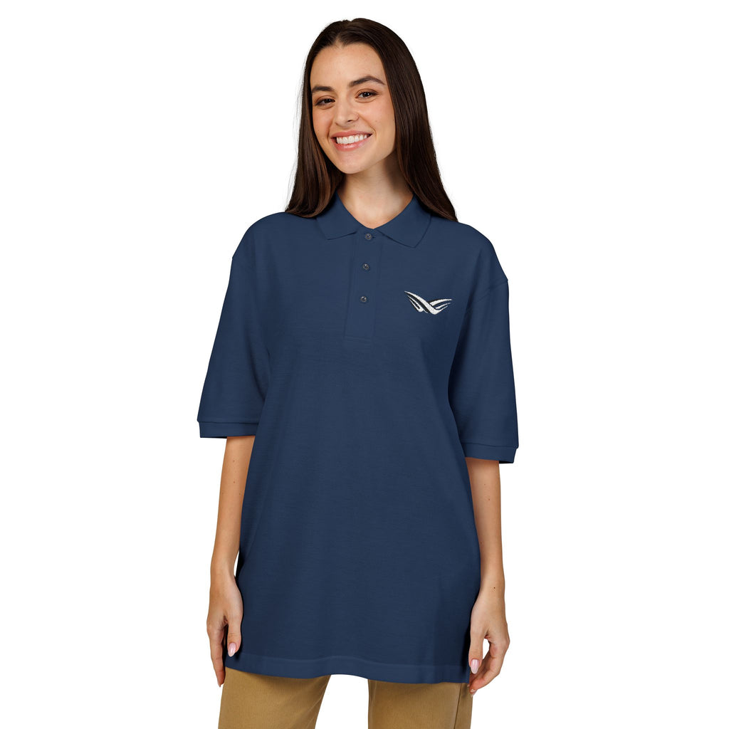 Embroidered Wing Logo Polo Shirt — Classic Lightweight Golf & Casual Polo
