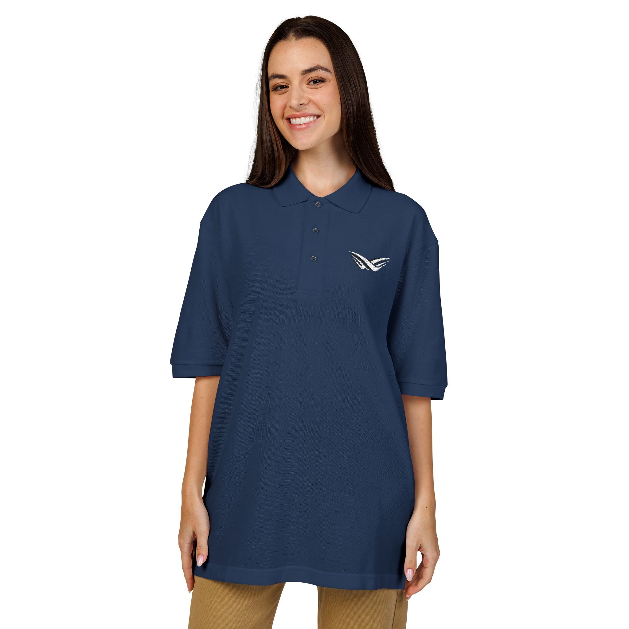 Embroidered Wing Logo Polo Shirt — Classic Lightweight Golf & Casual Polo