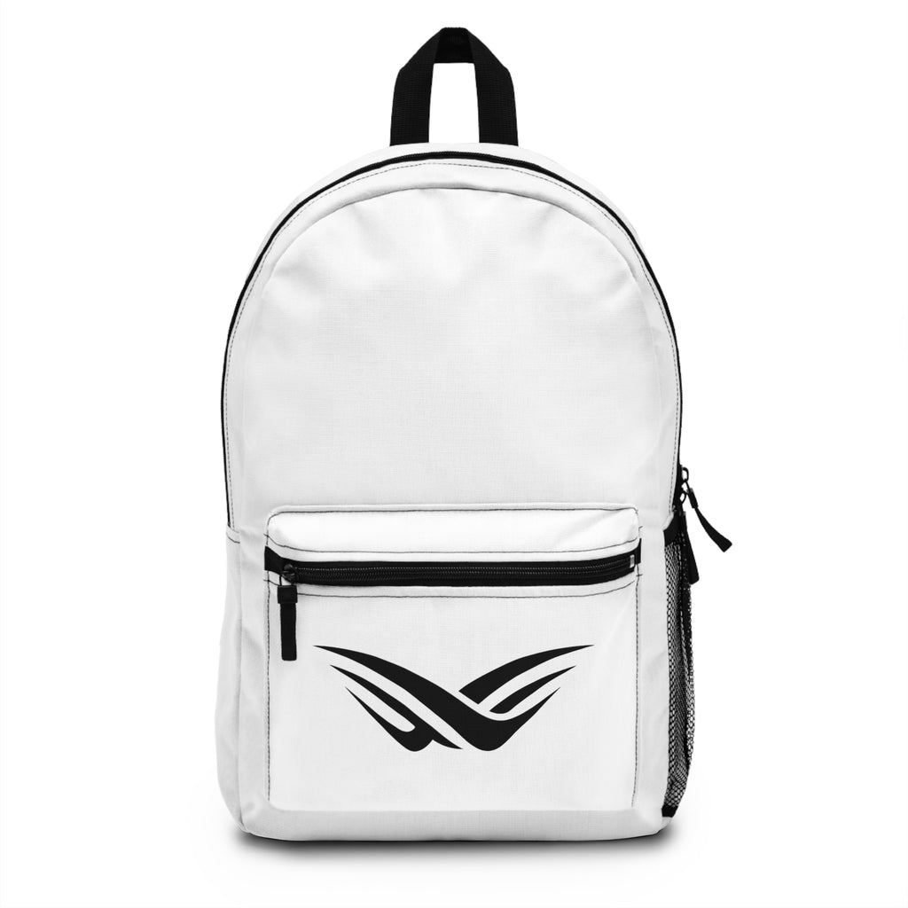 Minimal Wave Logo Backpack — Modern Unisex Everyday Bag
