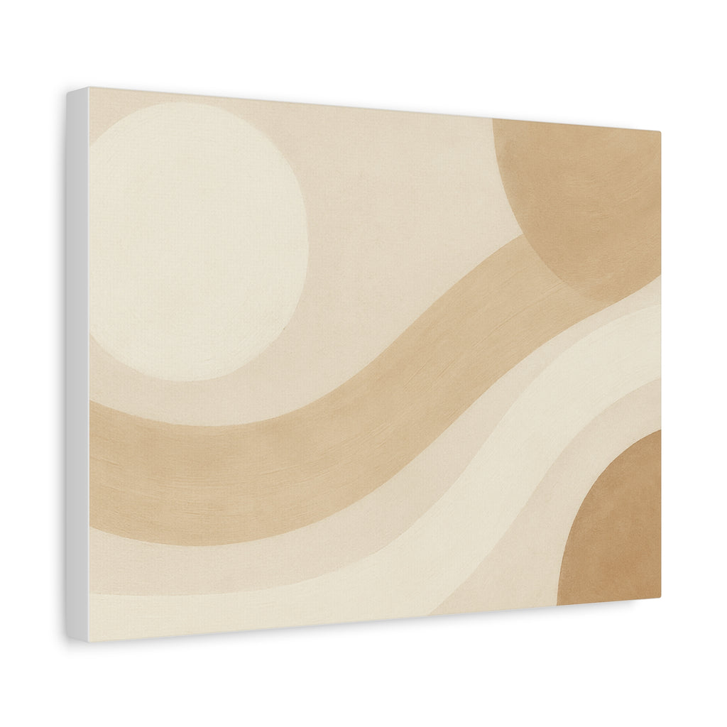 Abstract Neutral Wave Canvas Art – Beige Minimalist Wall Decor