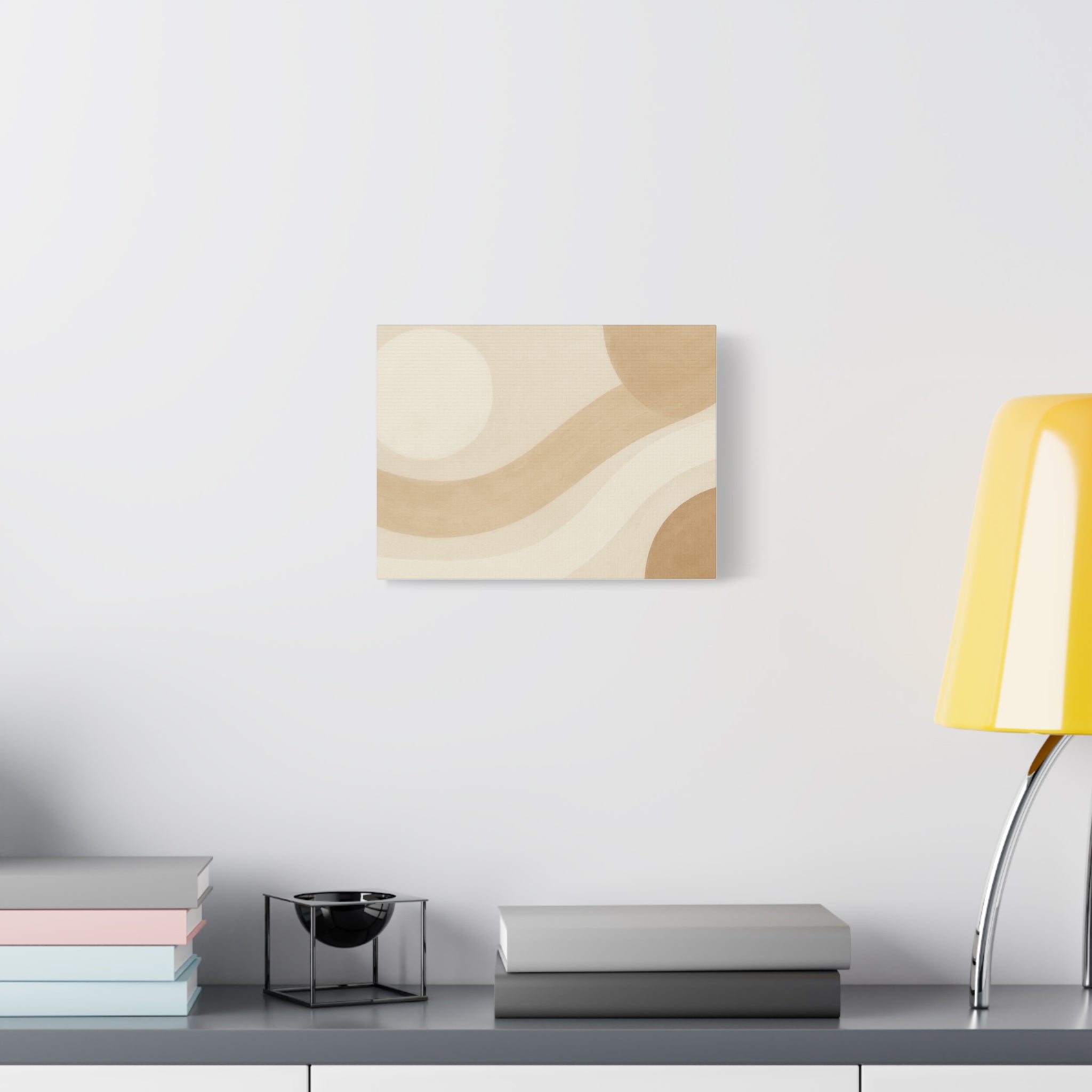 Abstract Neutral Wave Canvas Art – Beige Minimalist Wall Decor