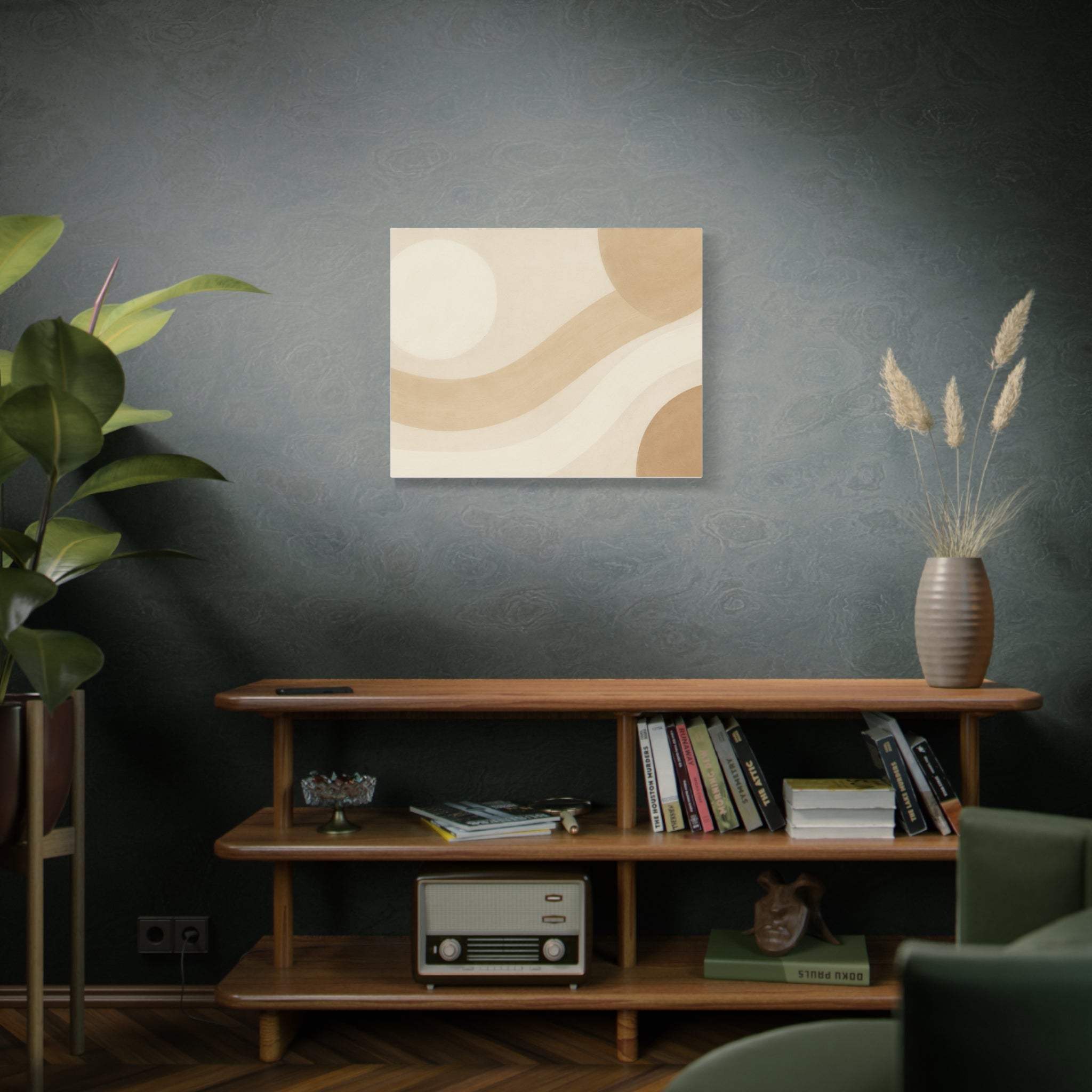 Abstract Neutral Wave Canvas Art – Beige Minimalist Wall Decor