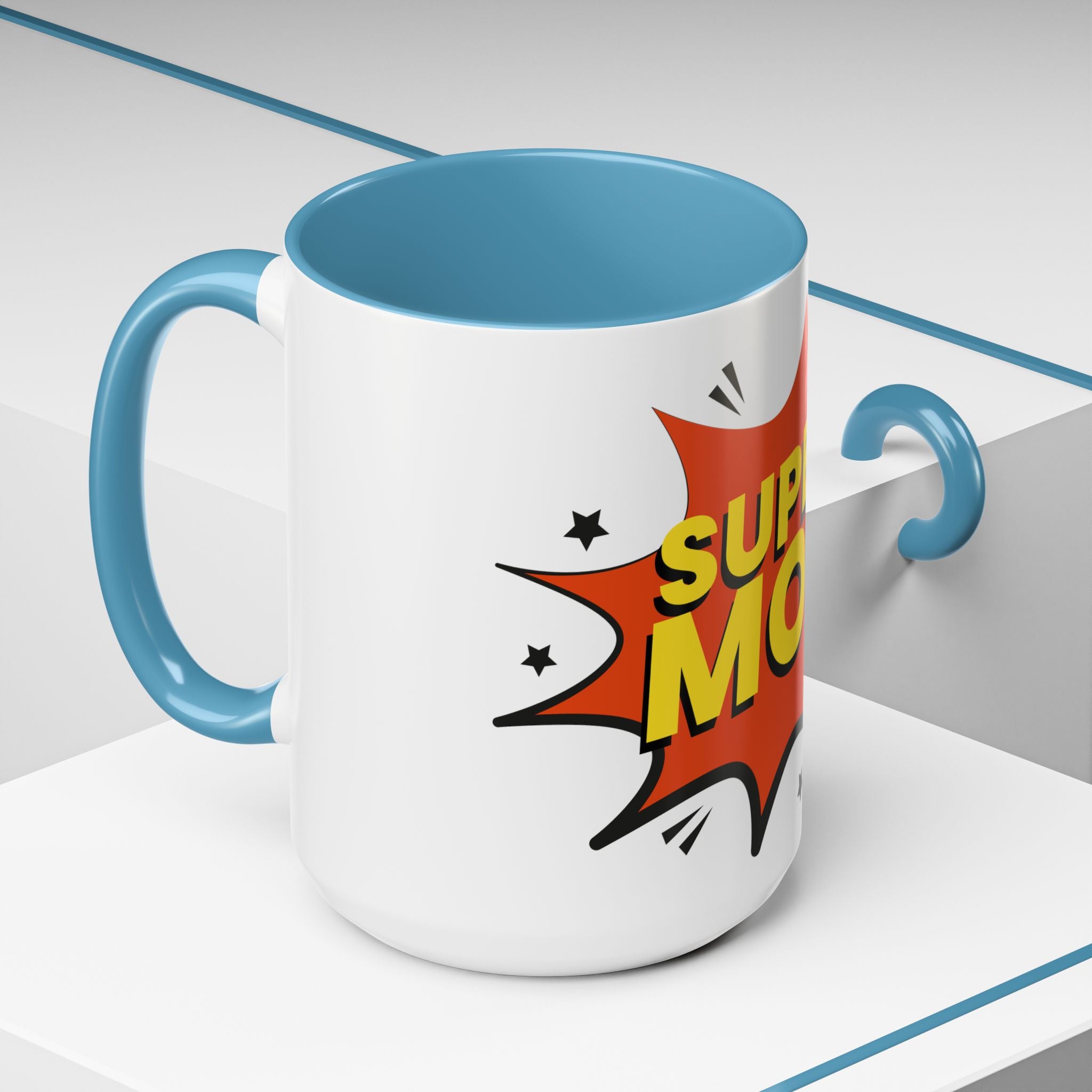 Super Mom Coffee Mug — Comic Book Pop Art Mother's Day Gift (11/15oz)