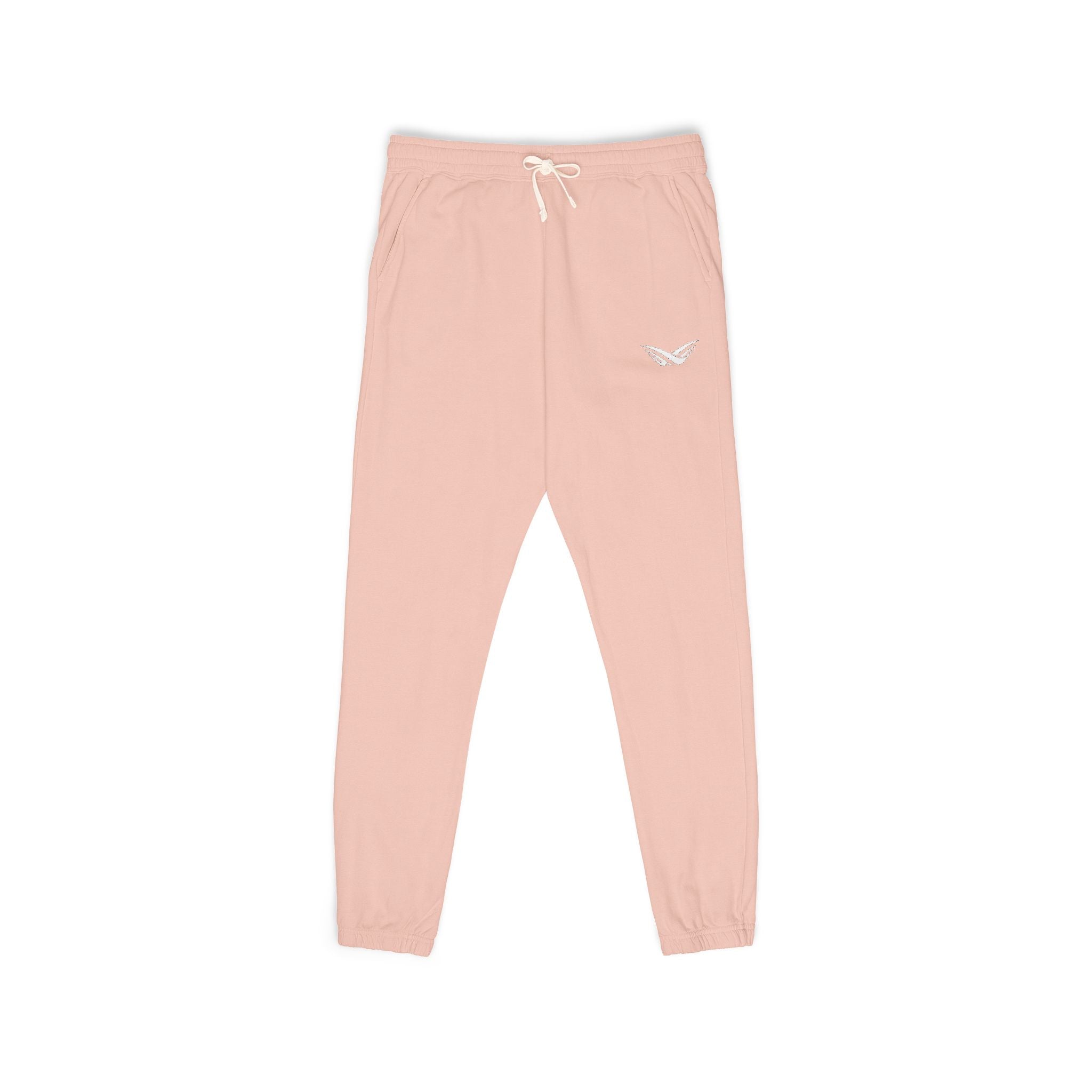 Embroidered Wing Logo Sweatpants — Garment-Dyed Fleece Joggers