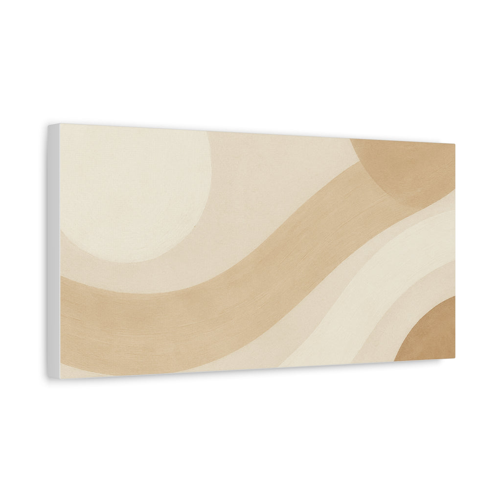 Abstract Neutral Wave Canvas Art – Beige Minimalist Wall Decor