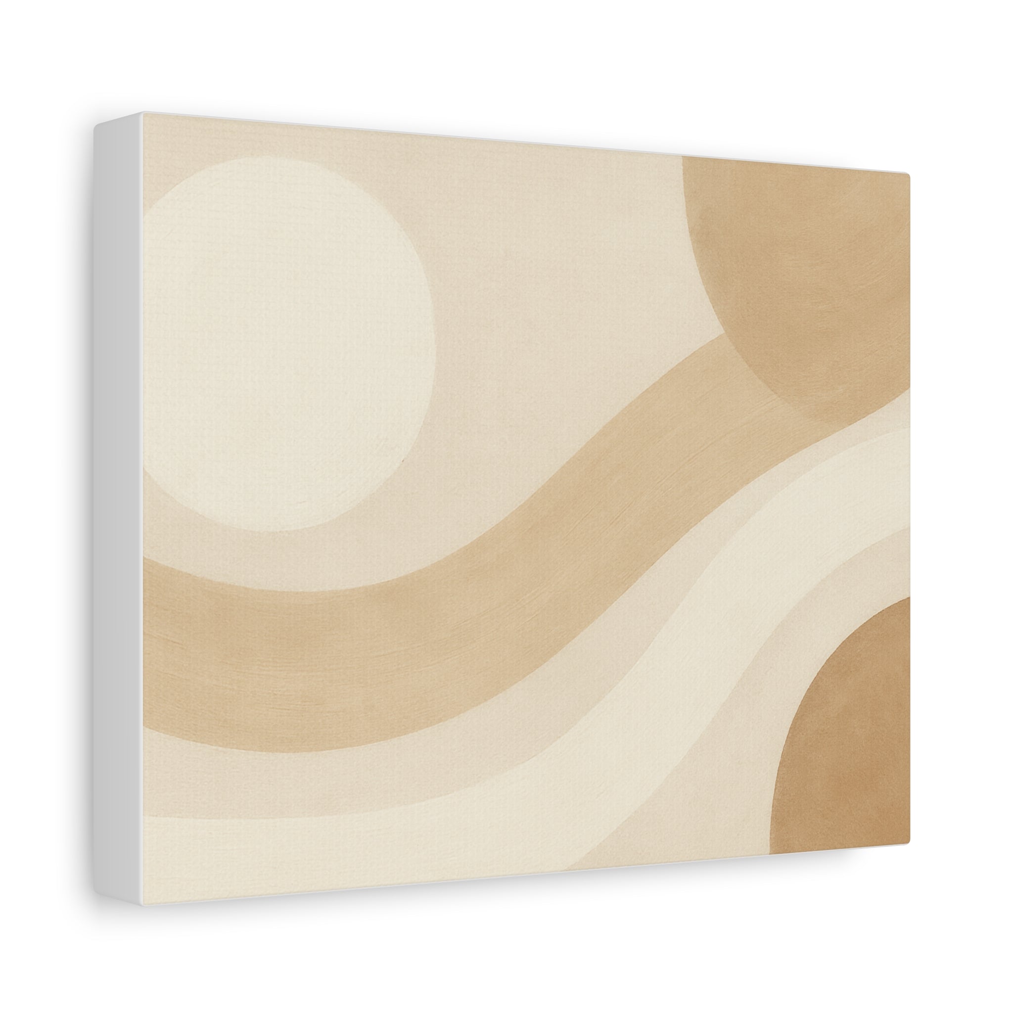 Abstract Neutral Wave Canvas Art – Beige Minimalist Wall Decor