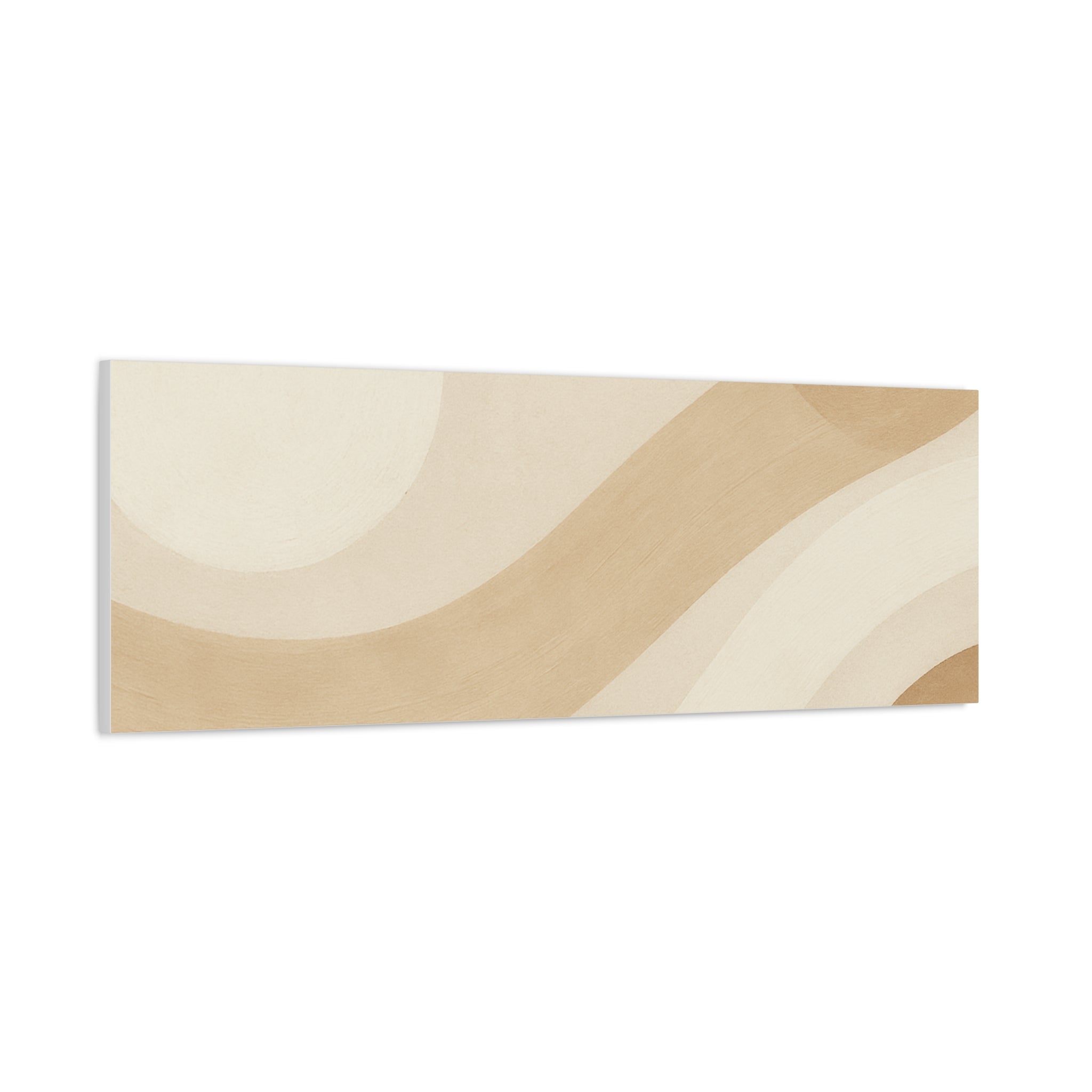Abstract Neutral Wave Canvas Art – Beige Minimalist Wall Decor