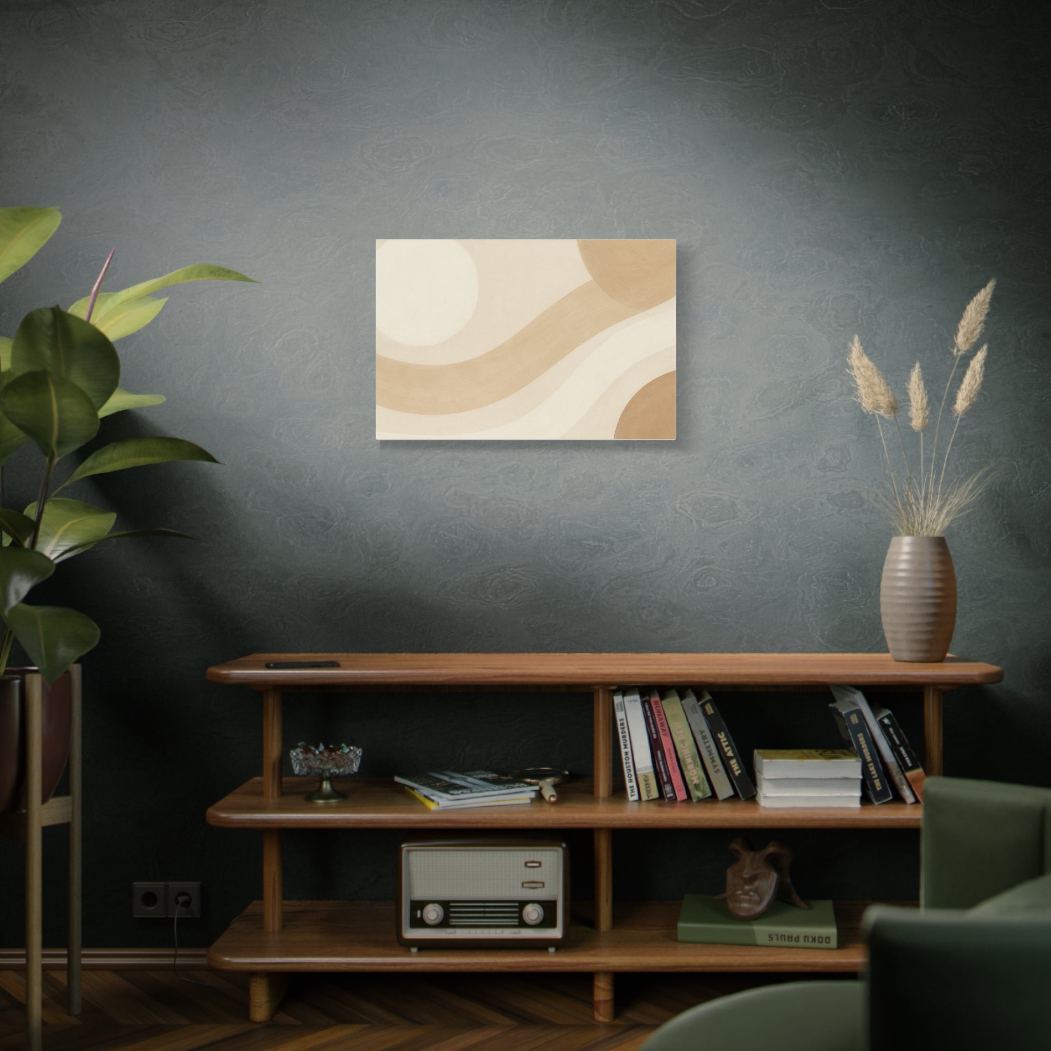 Abstract Neutral Wave Canvas Art – Beige Minimalist Wall Decor