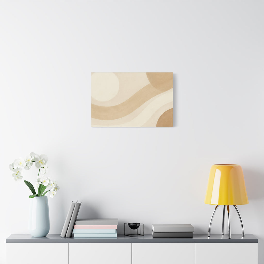 Abstract Neutral Wave Canvas Art – Beige Minimalist Wall Decor