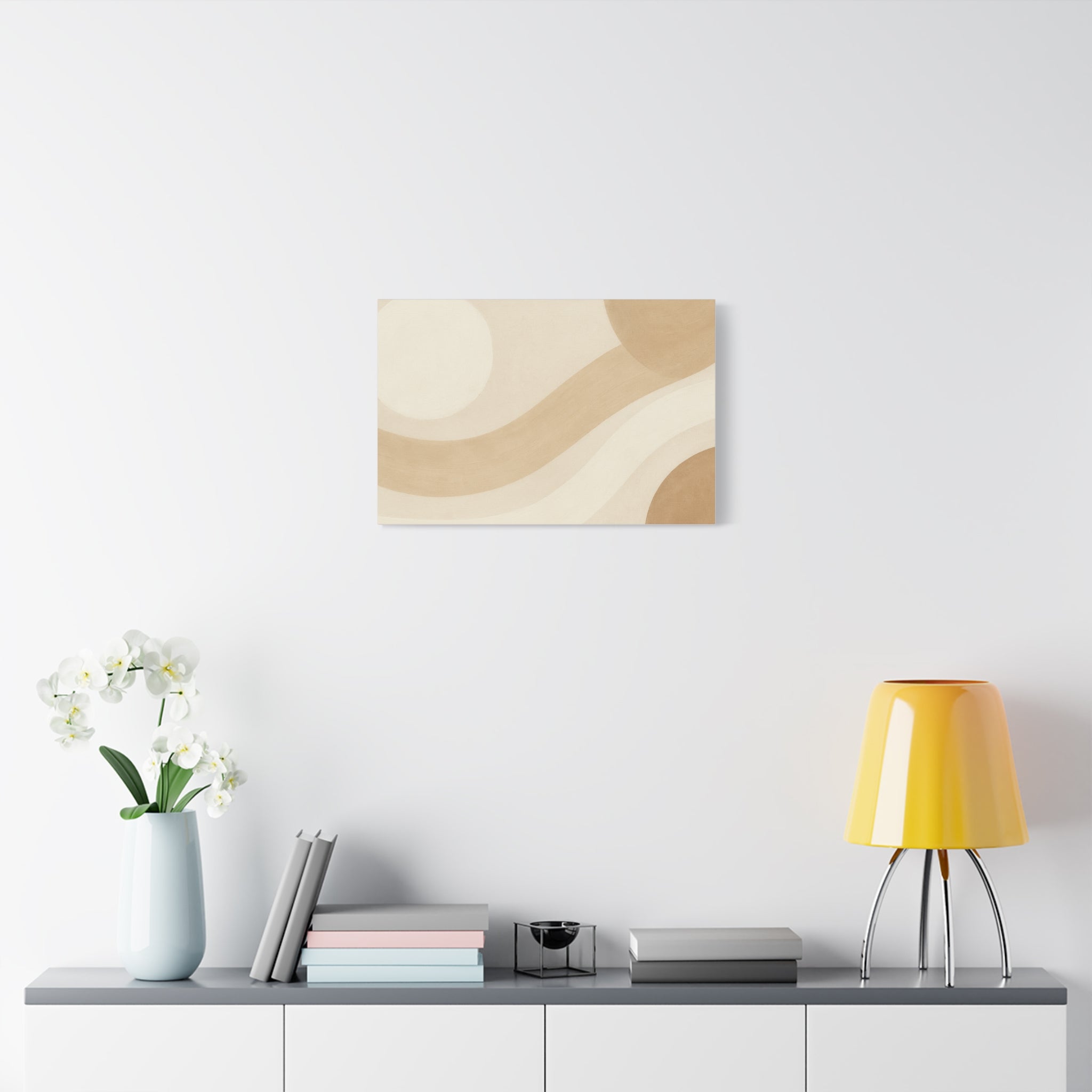 Abstract Neutral Wave Canvas Art – Beige Minimalist Wall Decor