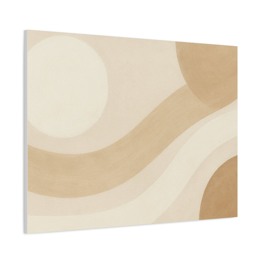 Abstract Neutral Wave Canvas Art – Beige Minimalist Wall Decor