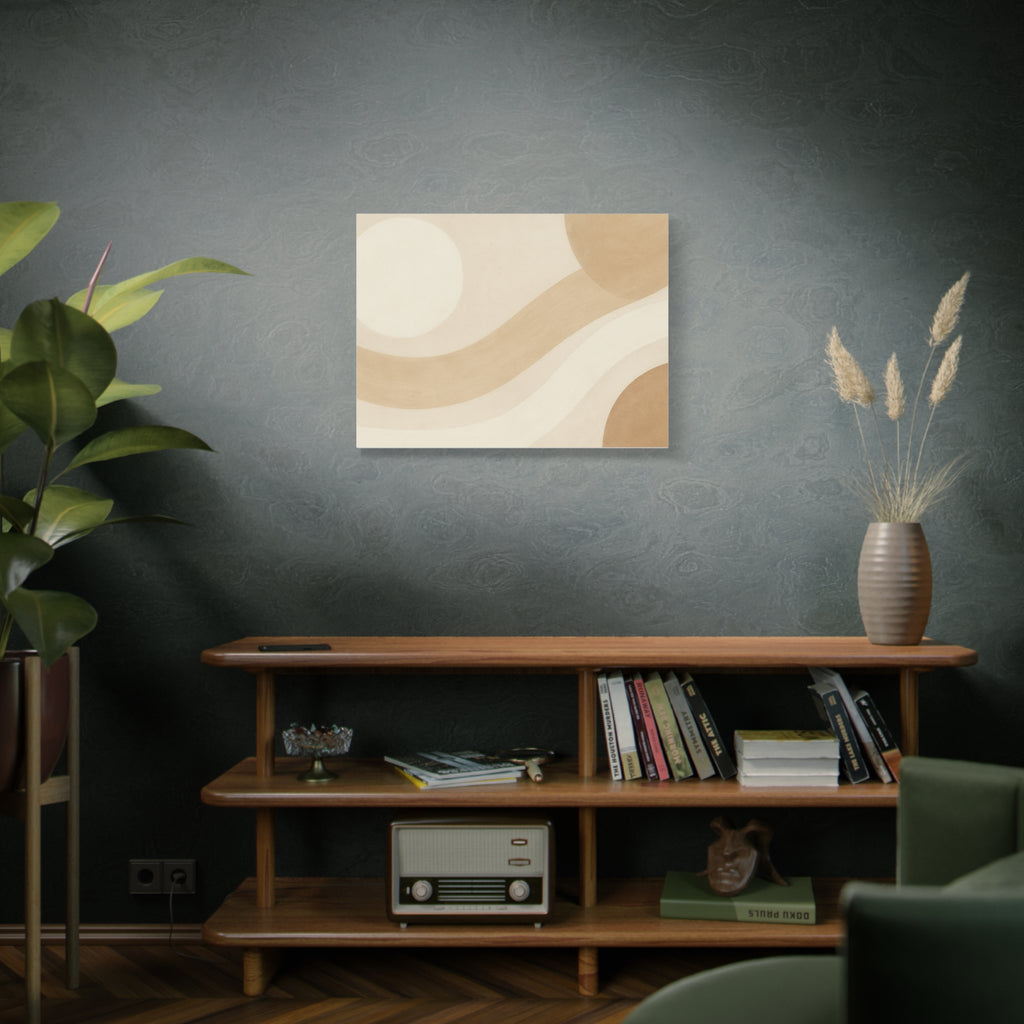 Abstract Neutral Wave Canvas Art – Beige Minimalist Wall Decor