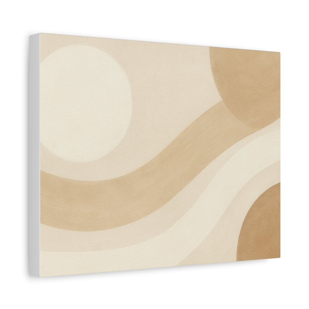 Abstract Neutral Wave Canvas Art – Beige Minimalist Wall Decor