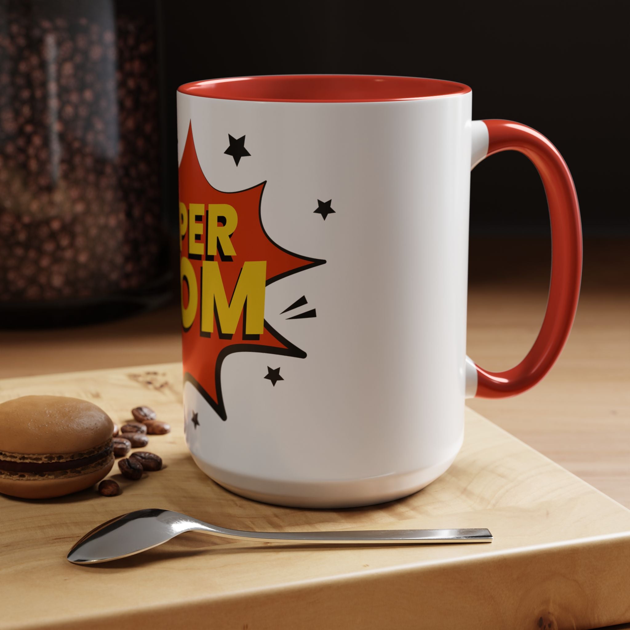 Super Mom Coffee Mug — Comic Book Pop Art Mother's Day Gift (11/15oz)