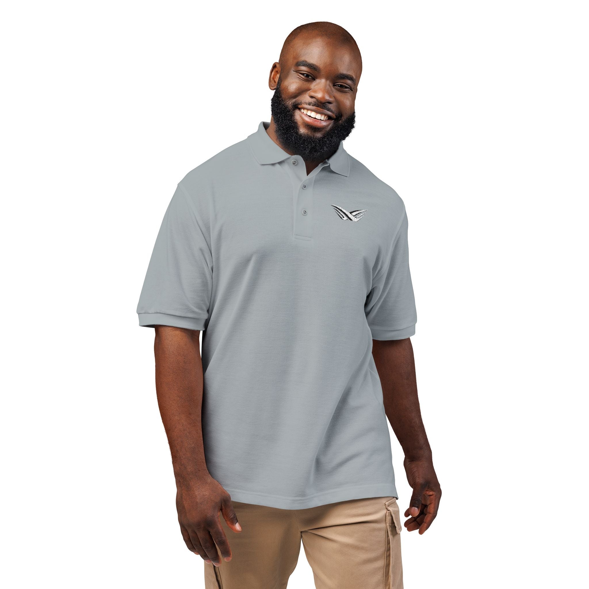 Embroidered Wing Logo Polo Shirt — Classic Lightweight Golf & Casual Polo