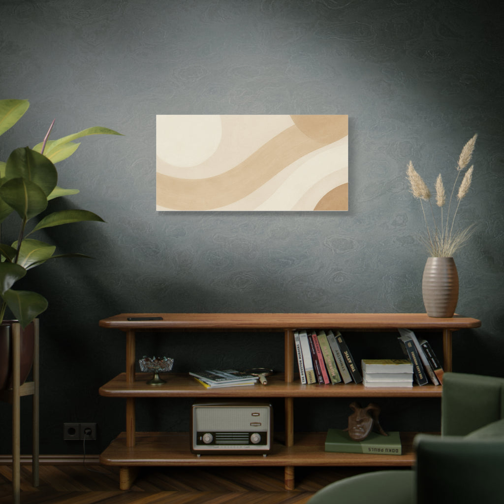 Abstract Neutral Wave Canvas Art – Beige Minimalist Wall Decor