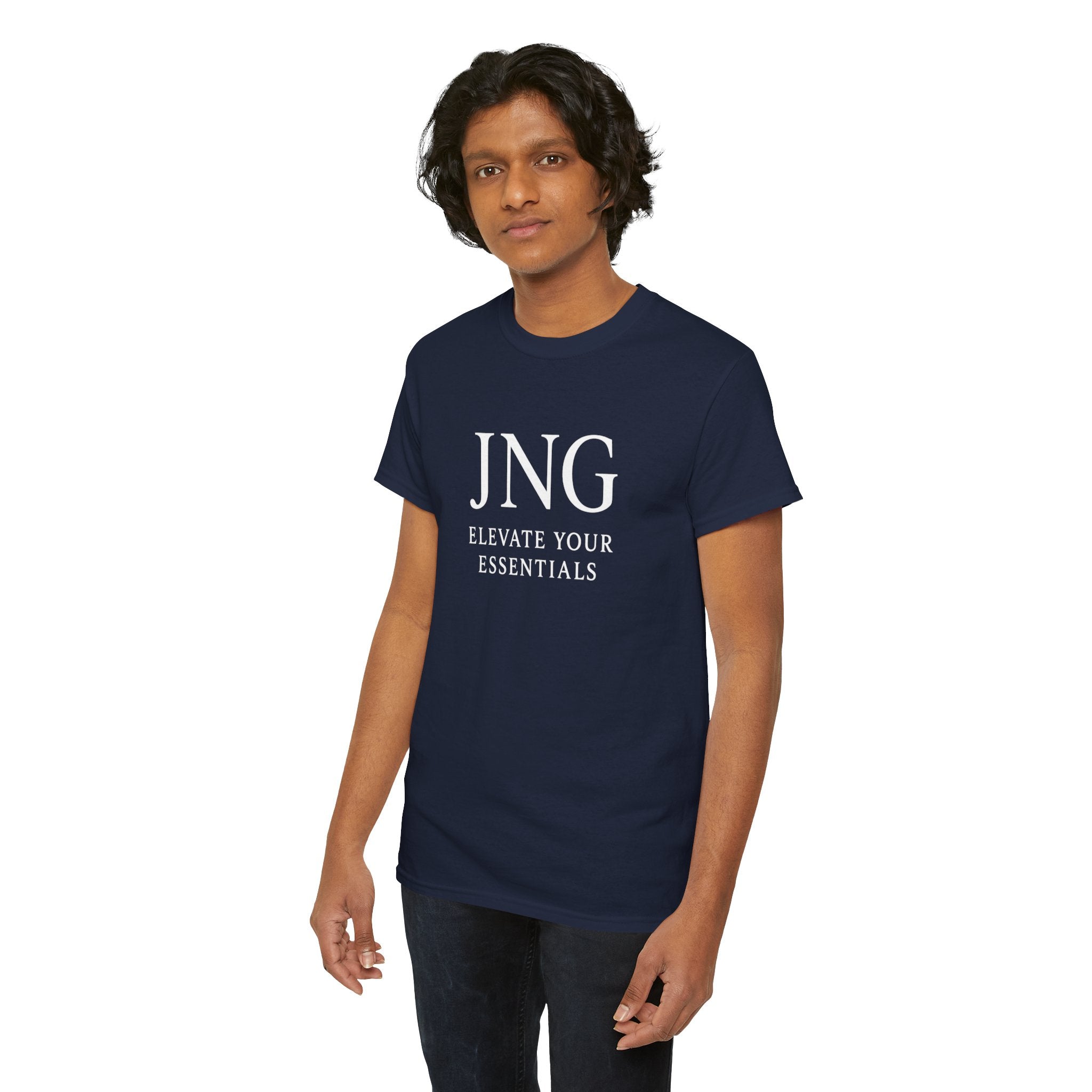 JNG “Elevate Your Essentials” Tee  Minimalist Premium Logo T-Shirt