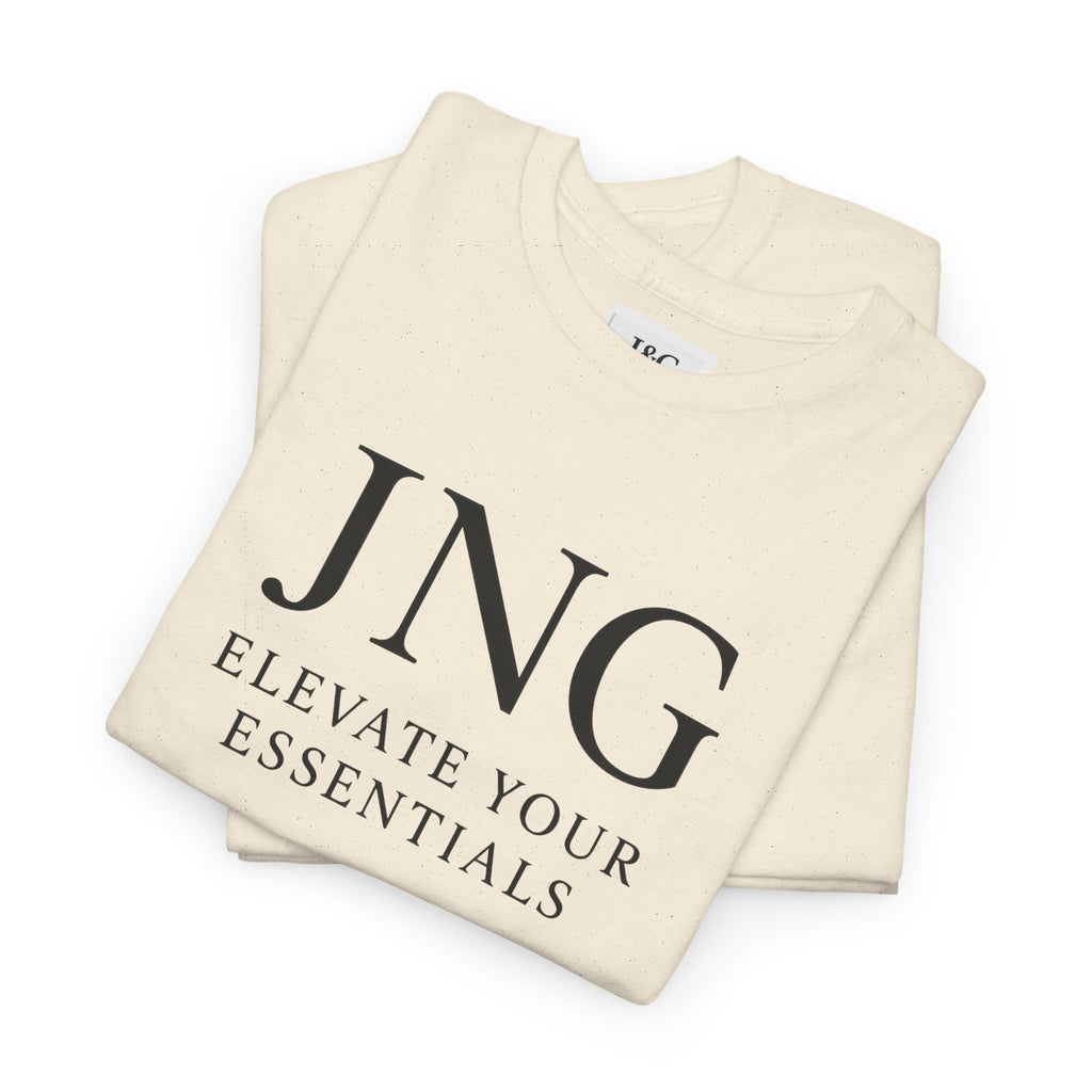 JNG “Elevate Your Essentials” Tee — Minimalist Premium Logo T-Shirt