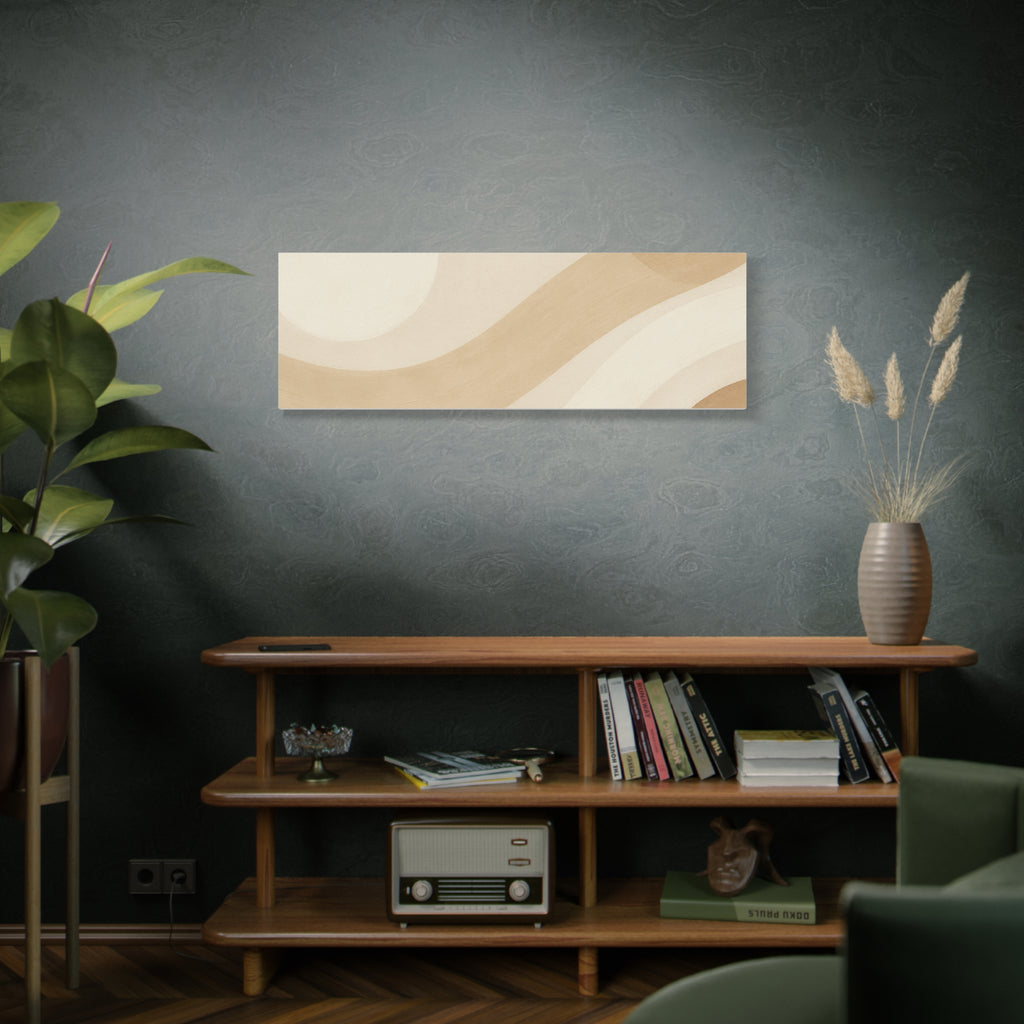 Abstract Neutral Wave Canvas Art – Beige Minimalist Wall Decor