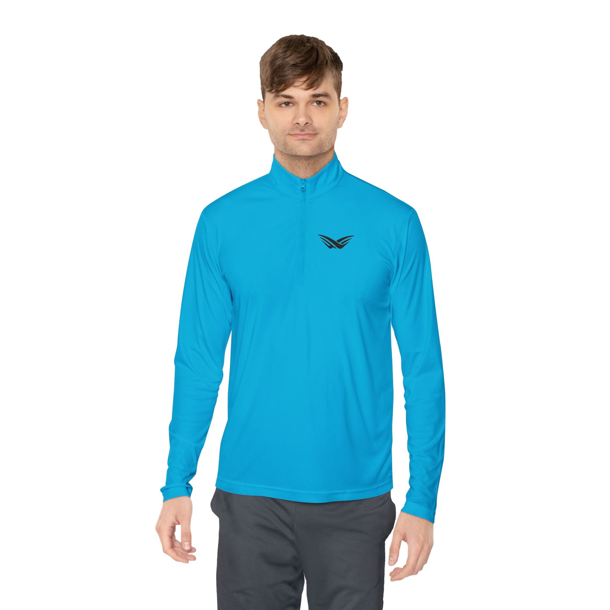 JNG Emblem Quarter-Zip Pullover — Minimalist Wing Logo | Move with Purpose