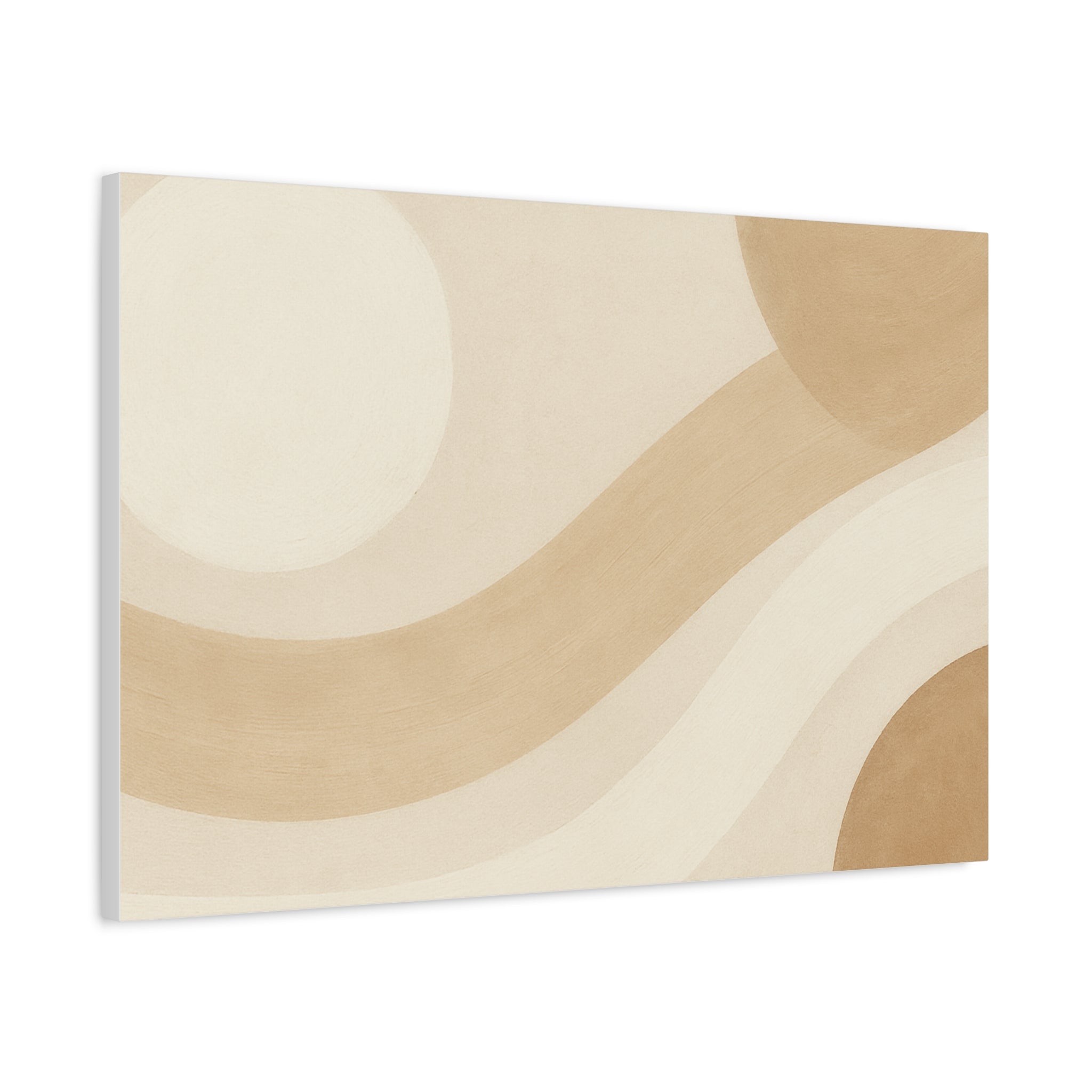 Abstract Neutral Wave Canvas Art – Beige Minimalist Wall Decor
