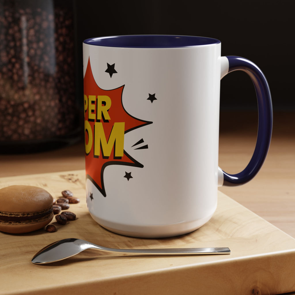 Super Mom Coffee Mug — Comic Book Pop Art Mother's Day Gift (11/15oz)