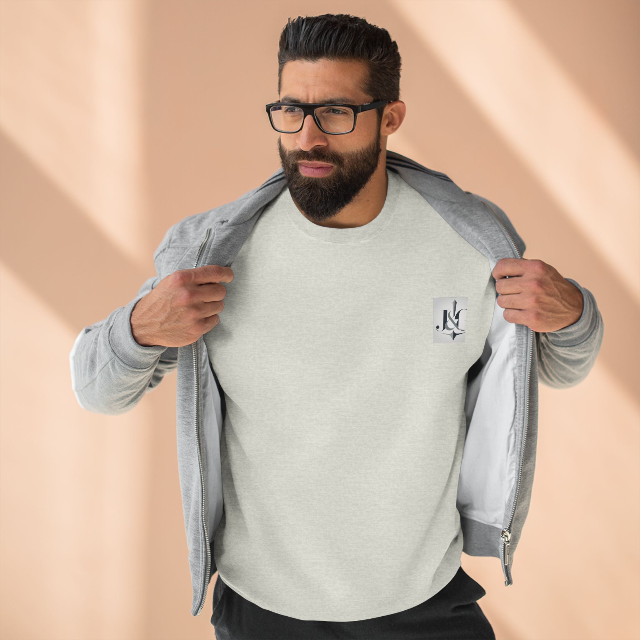 J&G Classic Crewneck Sweatshirt – Minimal Logo | Designed by Jess & Gus
