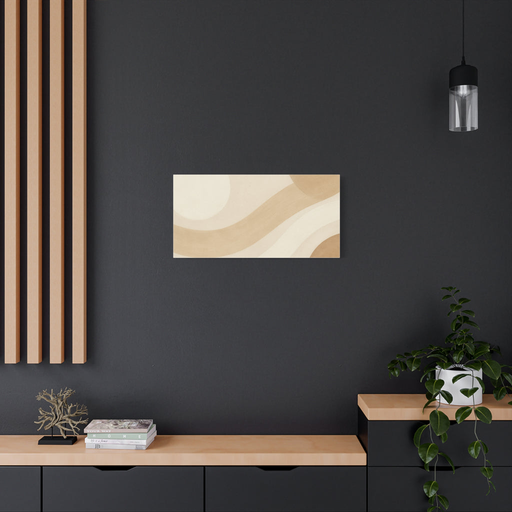 Abstract Neutral Wave Canvas Art – Beige Minimalist Wall Decor