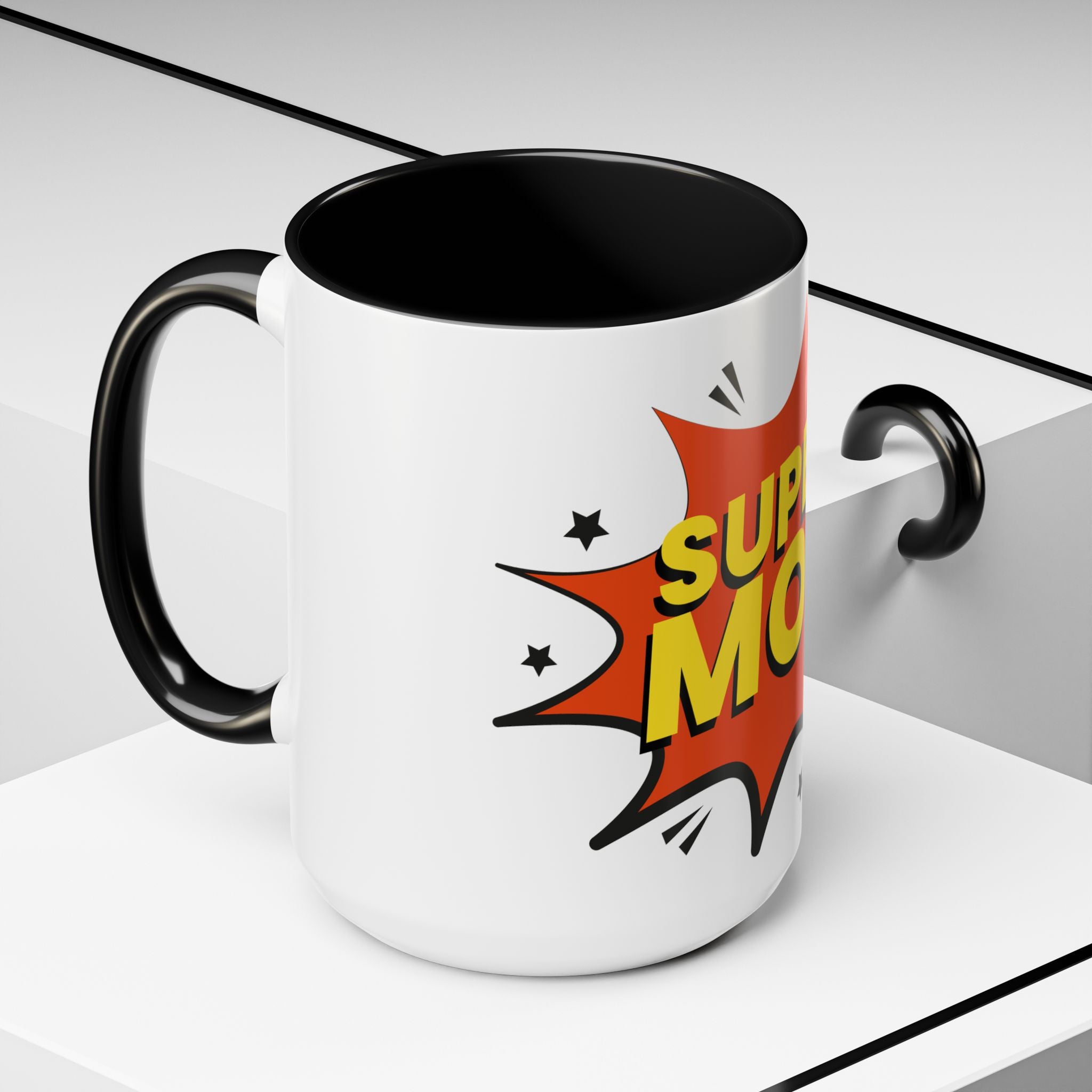 Super Mom Coffee Mug — Comic Book Pop Art Mother's Day Gift (11/15oz)