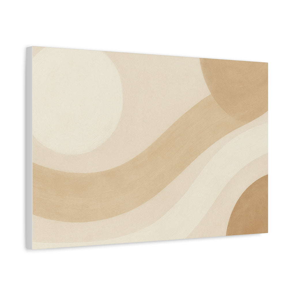 Abstract Neutral Wave Canvas Art – Beige Minimalist Wall Decor