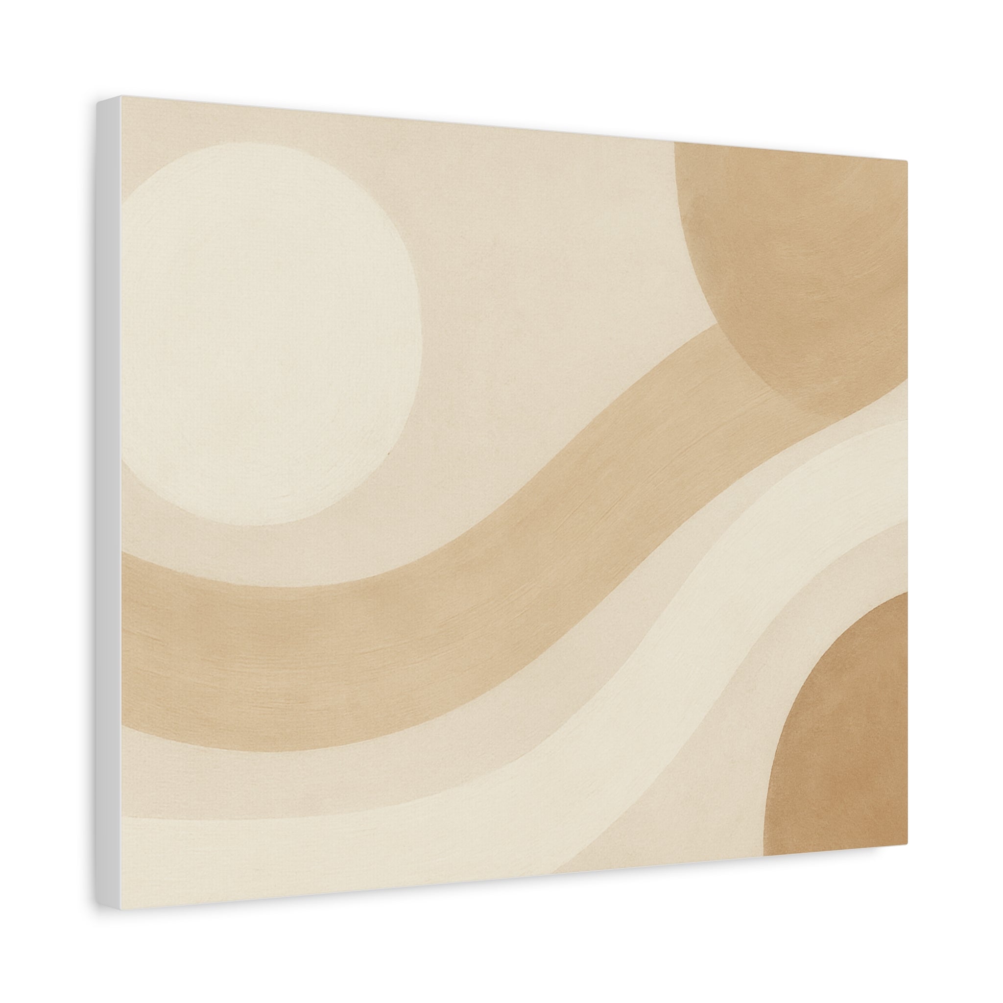 Abstract Neutral Wave Canvas Art – Beige Minimalist Wall Decor