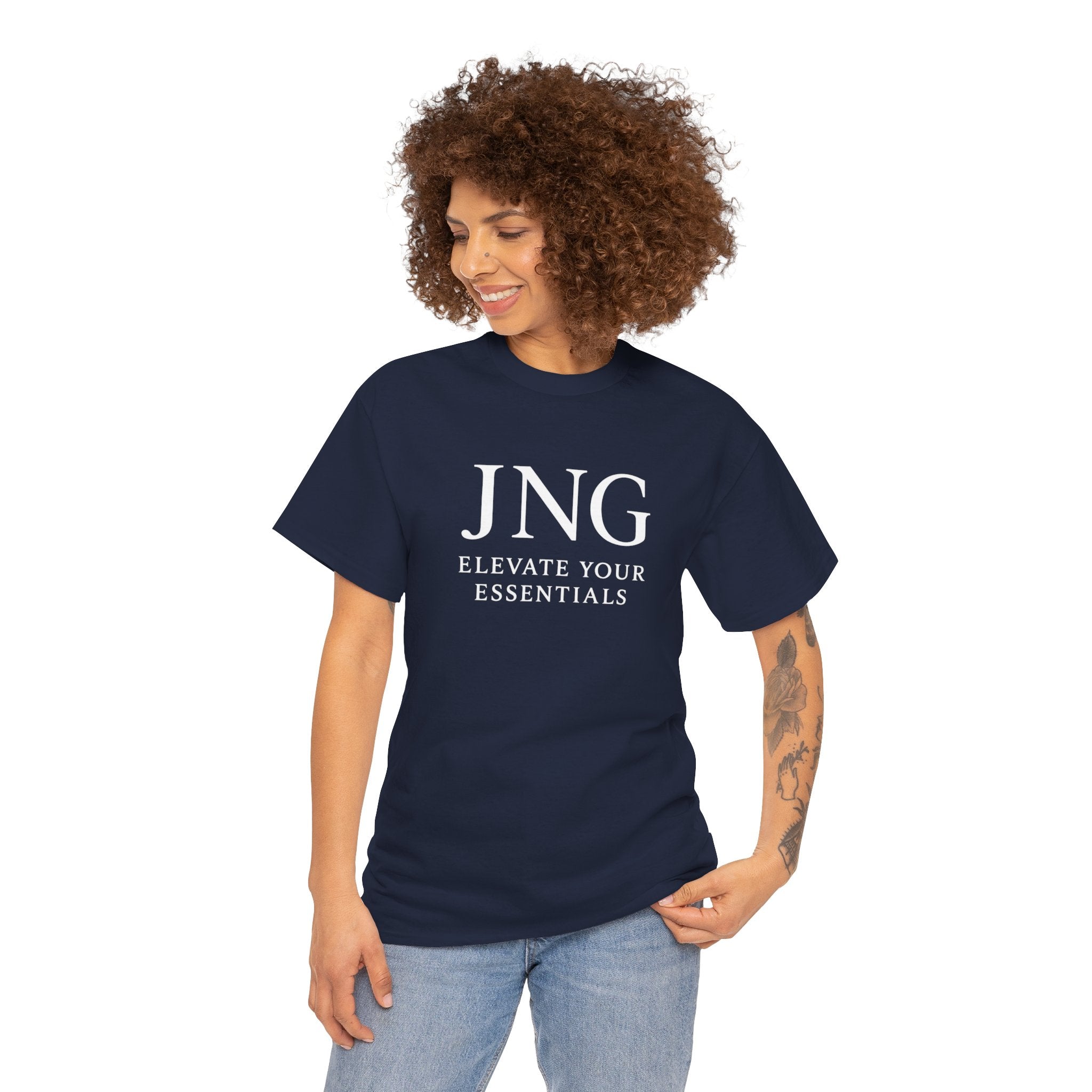 JNG “Elevate Your Essentials” Tee  Minimalist Premium Logo T-Shirt