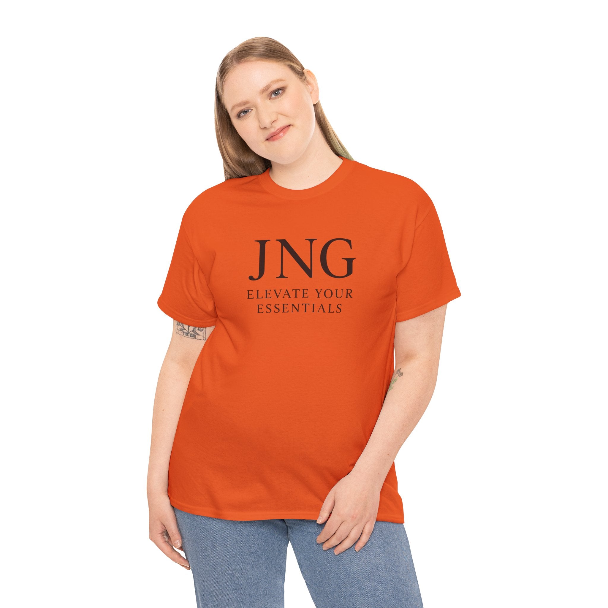 JNG “Elevate Your Essentials” Tee — Minimalist Premium Logo T-Shirt
