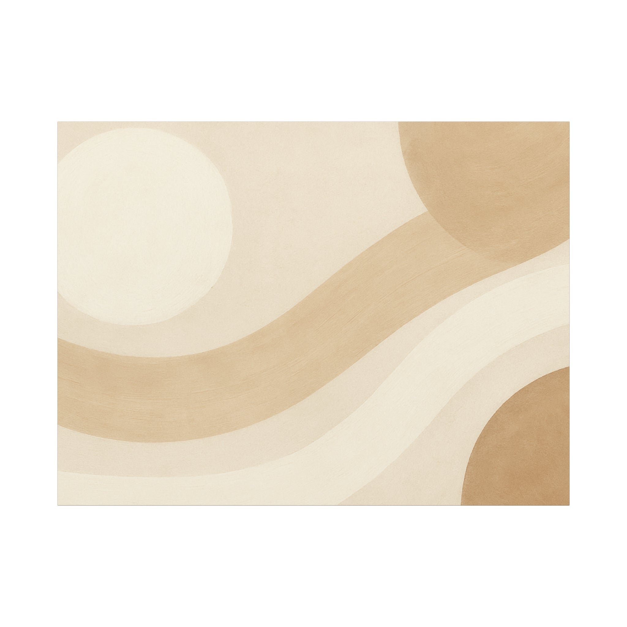 Abstract Neutral Wave Canvas Art – Beige Minimalist Wall Decor