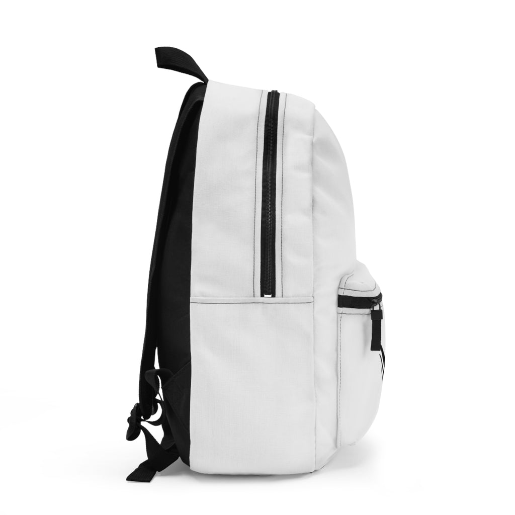 Minimal Wave Logo Backpack — Modern Unisex Everyday Bag