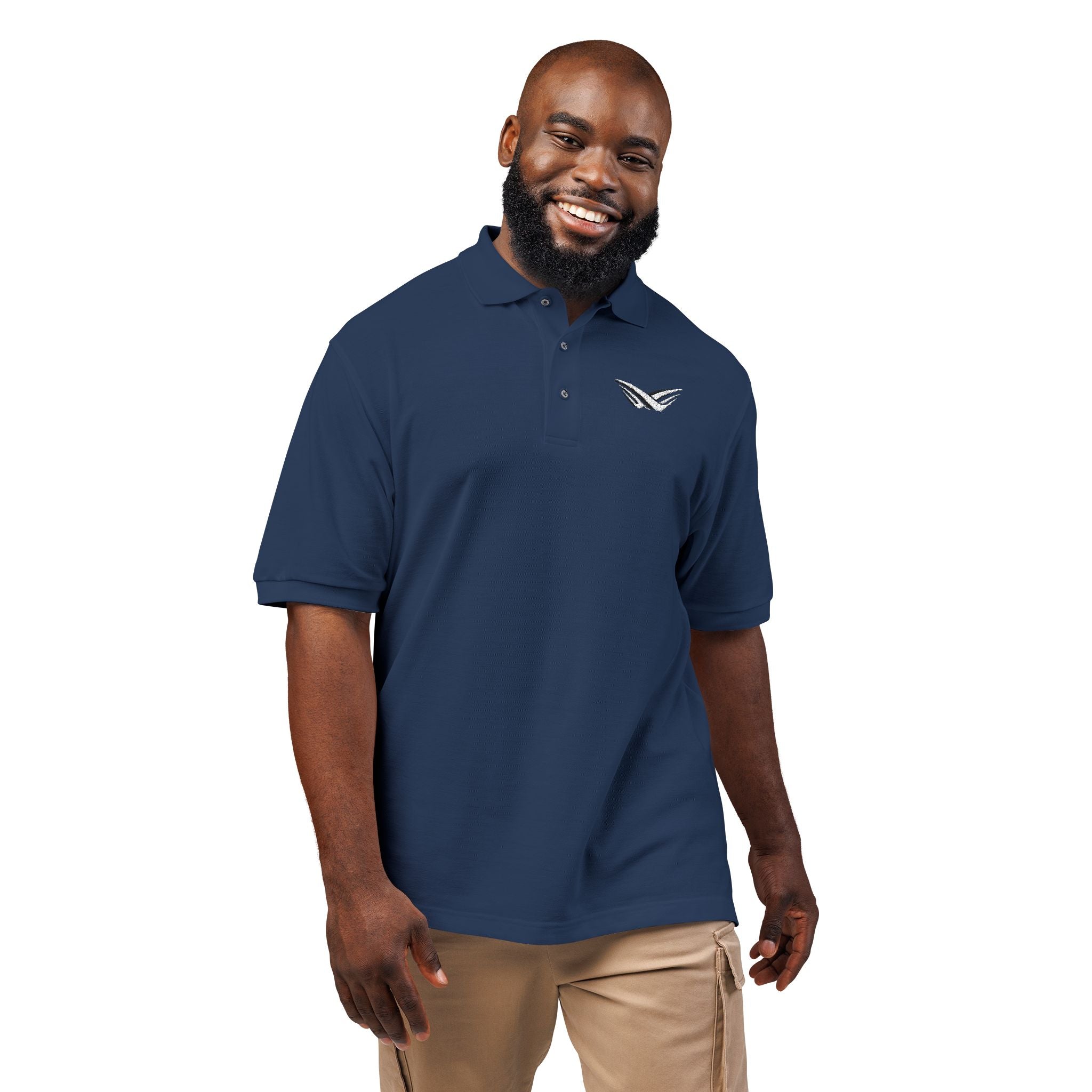 Embroidered Wing Logo Polo Shirt — Classic Lightweight Golf & Casual Polo
