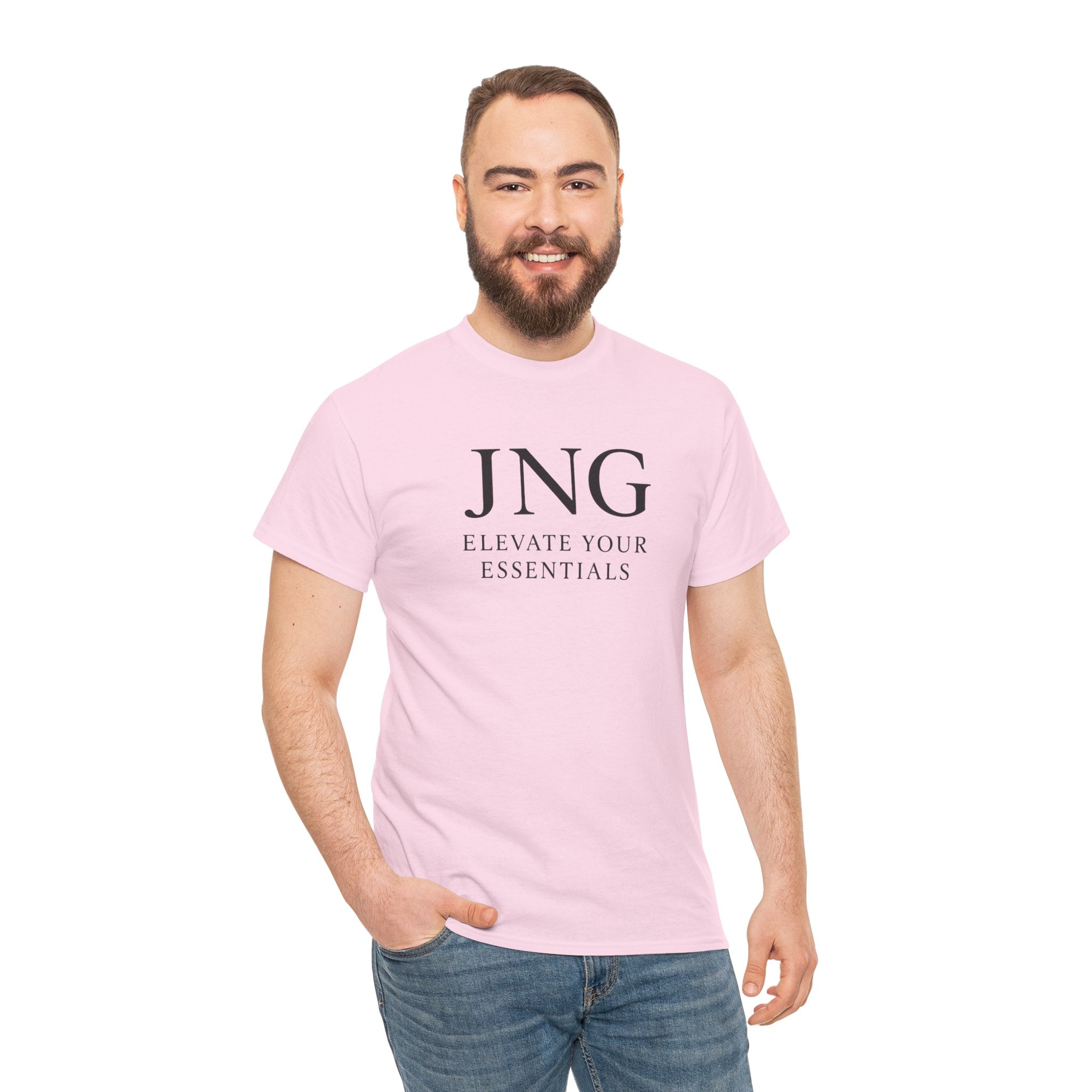 JNG “Elevate Your Essentials” Tee — Minimalist Premium Logo T-Shirt