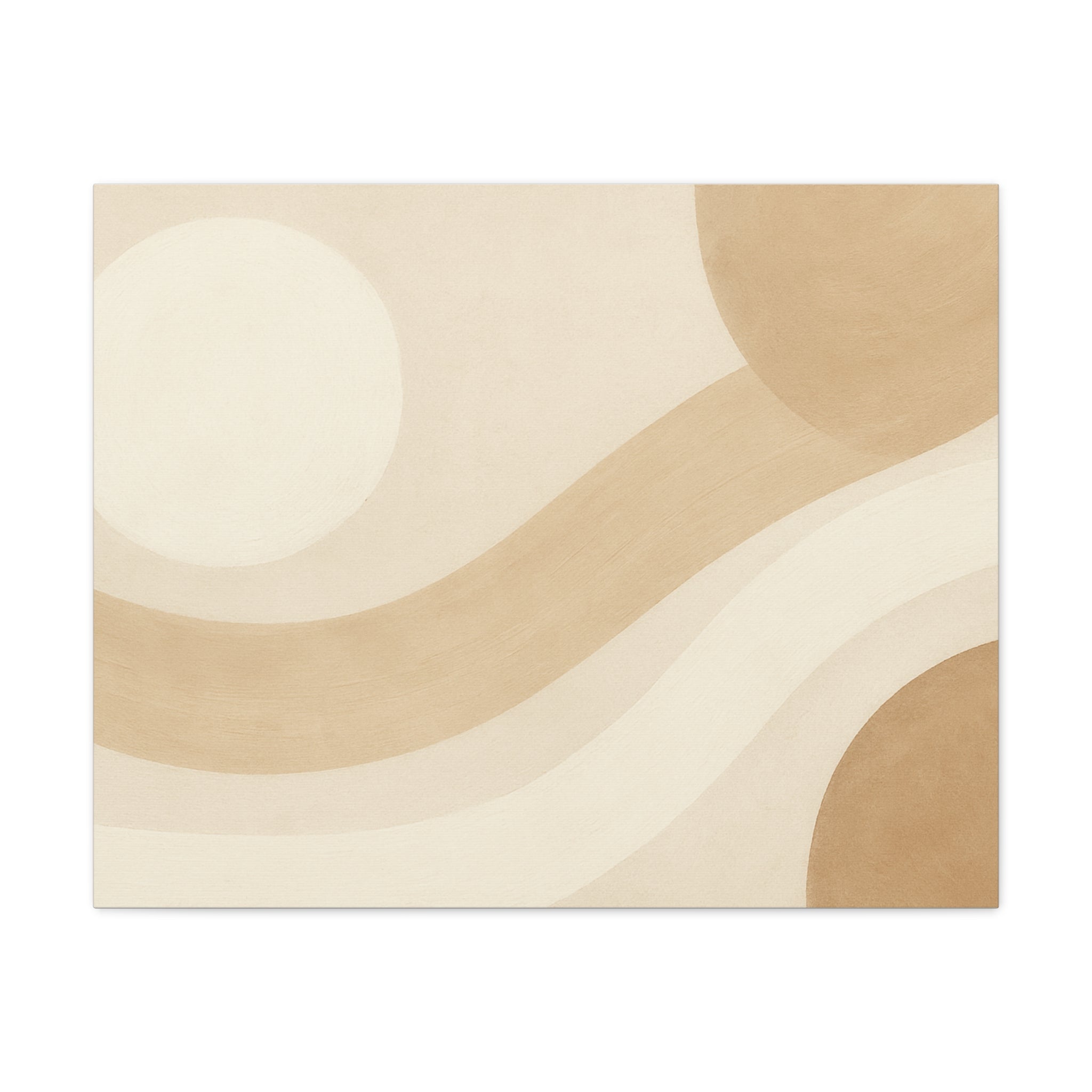 Abstract Neutral Wave Canvas Art – Beige Minimalist Wall Decor